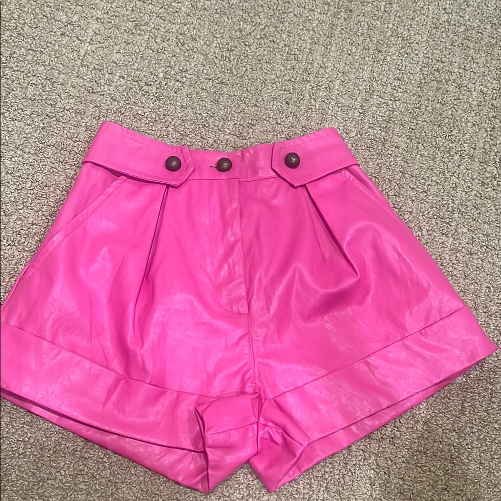 Pink Leather shorts